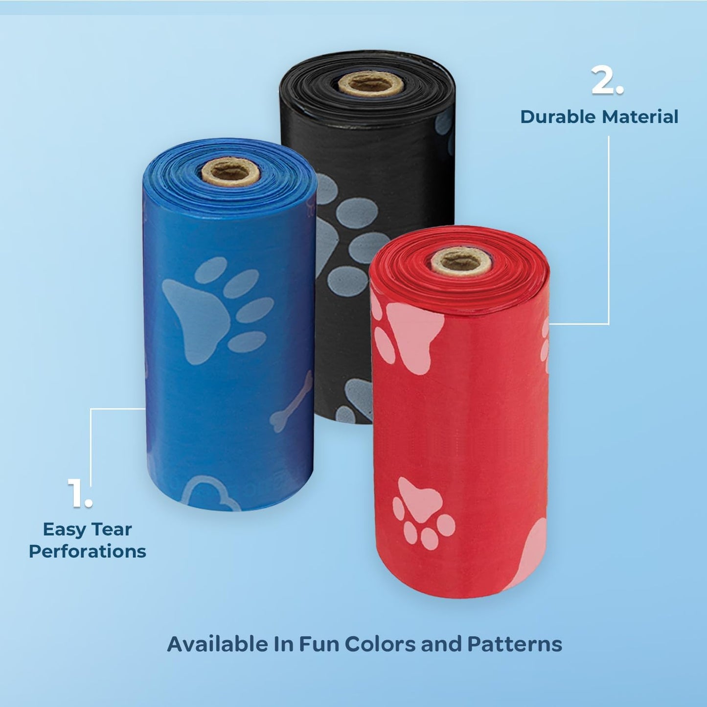 Leakproof Dog Poop Bags With Dispenser and Leash Clip