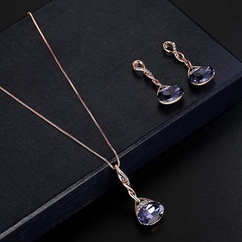 Jewelry Set Water Drop Geometry Earrings Necklace Set