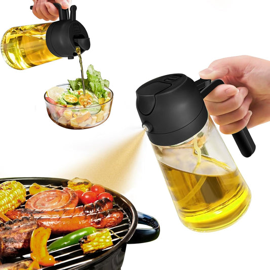 Oil Sprayer for Cooking, 2 in 1 Olive Oil Dispenser Bottle for Kitchen